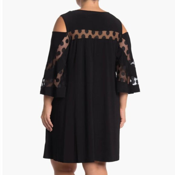 Nina LeonardJewel Neck Cold Shoulder Three-Quarter Sleeve Dress - Plus Size (3X) - Picture 2 of 10